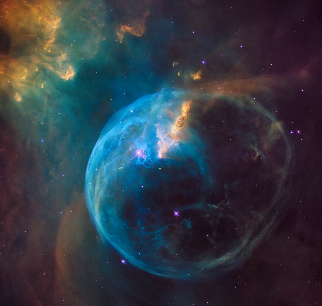 A luminous bubble nebula in deep space